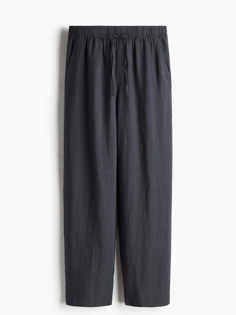 H&M Women’s Relaxed Drawstring Pants - Linen Blend - Black - New - Small